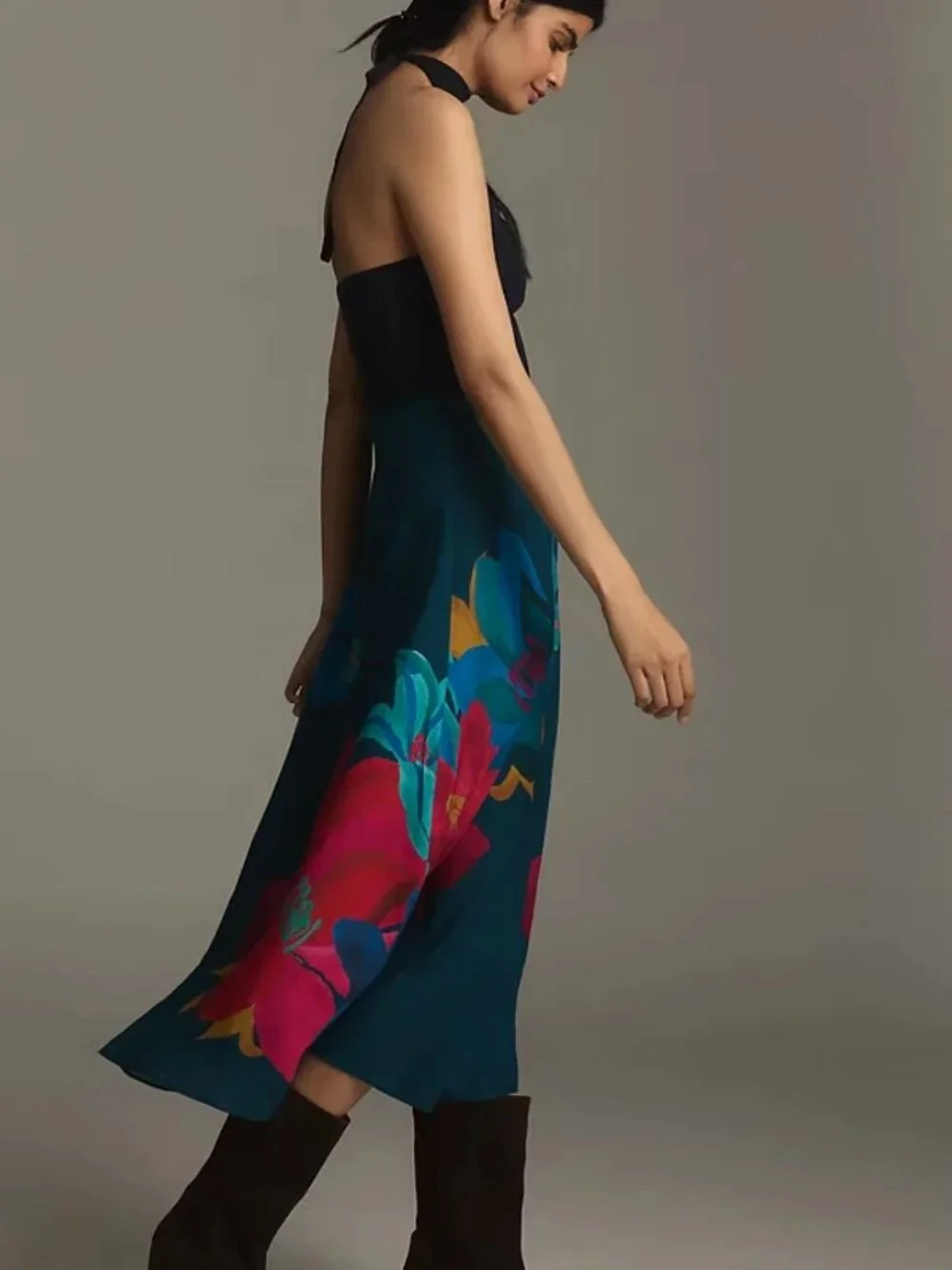 New Farm Rio x Anthropologie Slip Midi Skirt Blue Green XL NWT - Picture 4 of 4